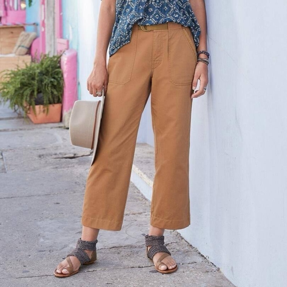 Sundance Sz 16‎ Make The Journey Culottes Cropped Twill Pants Caramel Tan Rust